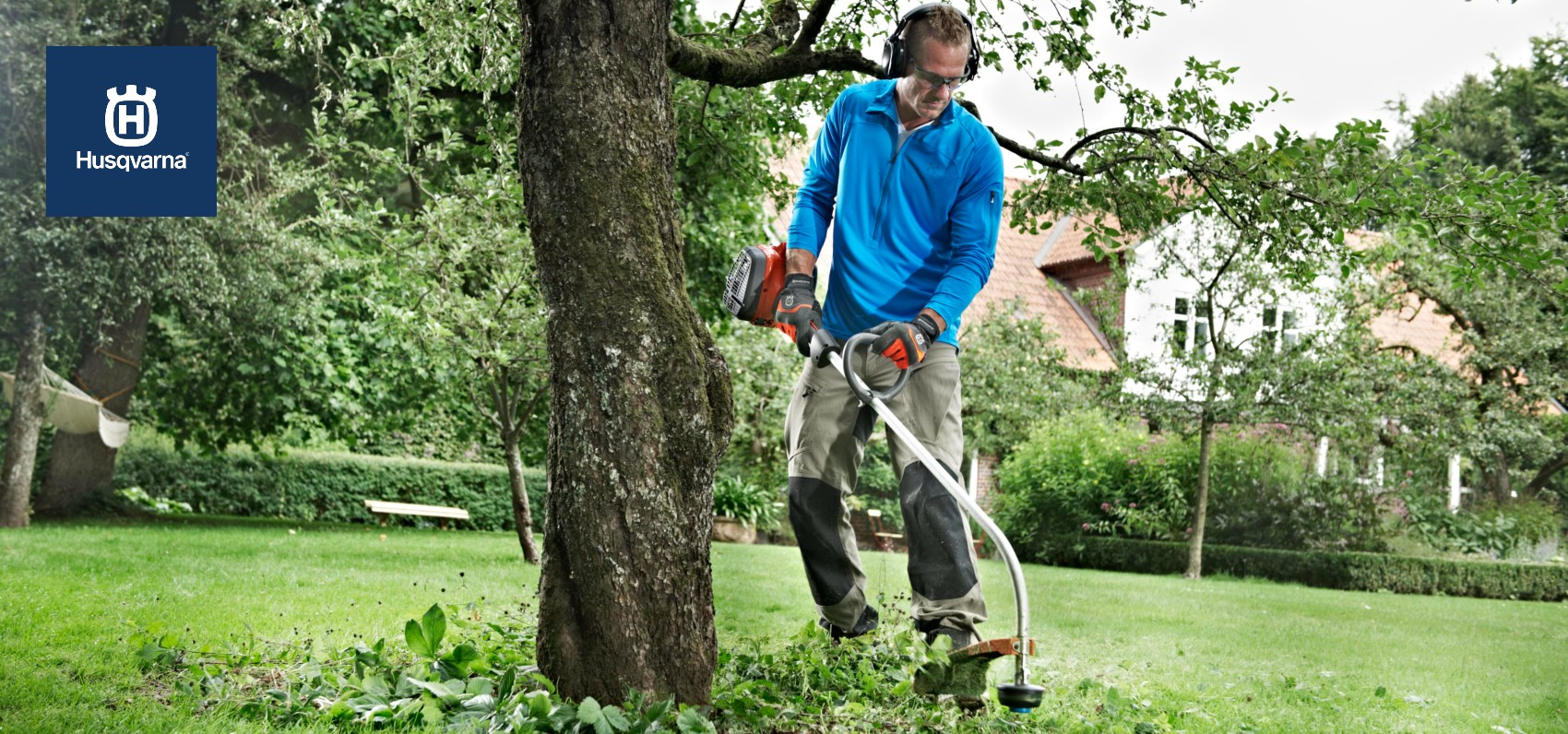 Trabajar con recortadora Husqvarna